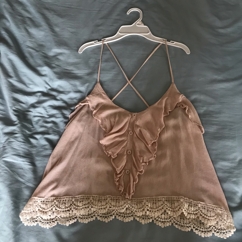 Cream colored flowy cami
